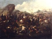 Francesco Maria Raineri, Battle among Christians and Turks. Oil-painting,